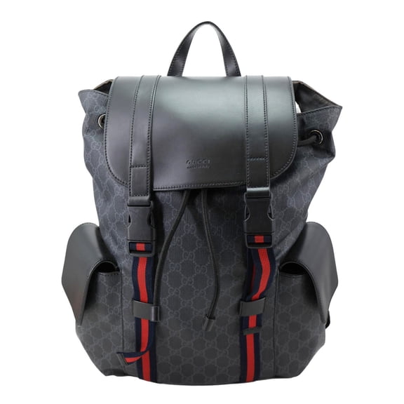 Pre-Owned Gucci GG Supreme Canvas Backpack Black 495563