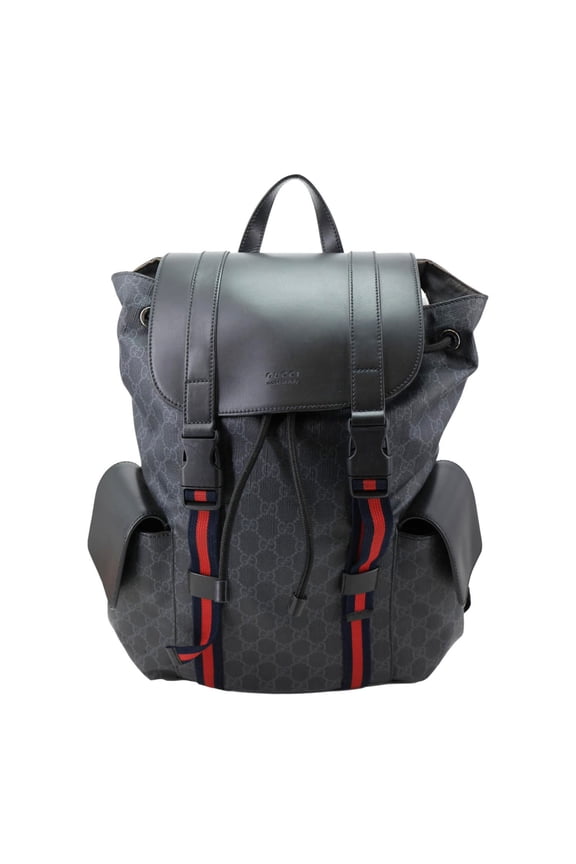 Pre-Owned Gucci GG Supreme Canvas Backpack Black 495563