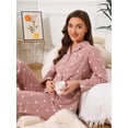 thumbnail image 3 of DARING DIVA Lounge Set Cotton Button Up Cute Print Pajama Set XS Heart, 3 of 7