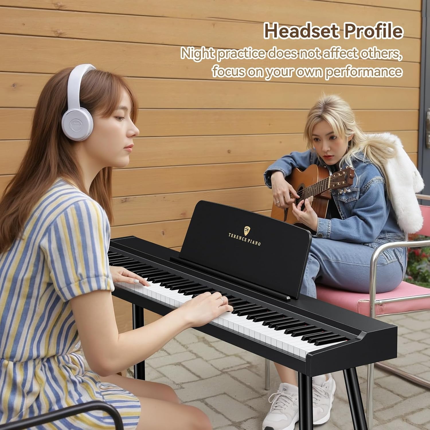 TERENCE Keyboard Piano 88 Key Digital: 88 Key Piano Keyboard Semi-Weighted Full Size Keyboard Digital Premium Sound MIDI Headphone Jack Triple Pedal for Beginners to Professionals
