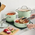 thumbnail image 3 of KitchenAid Hard-Anodized 10 Pcs Ceramic Induction Cookware Set, Dishwasher Safe and Oven Safe to 500°F, Pistachio, 3 of 6