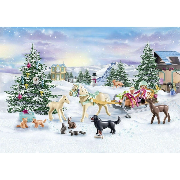 Playmobil Horses of Waterfall Christmas Sleigh Ride Advent Calendar Family Holiday Xmas Countdown Walmart
