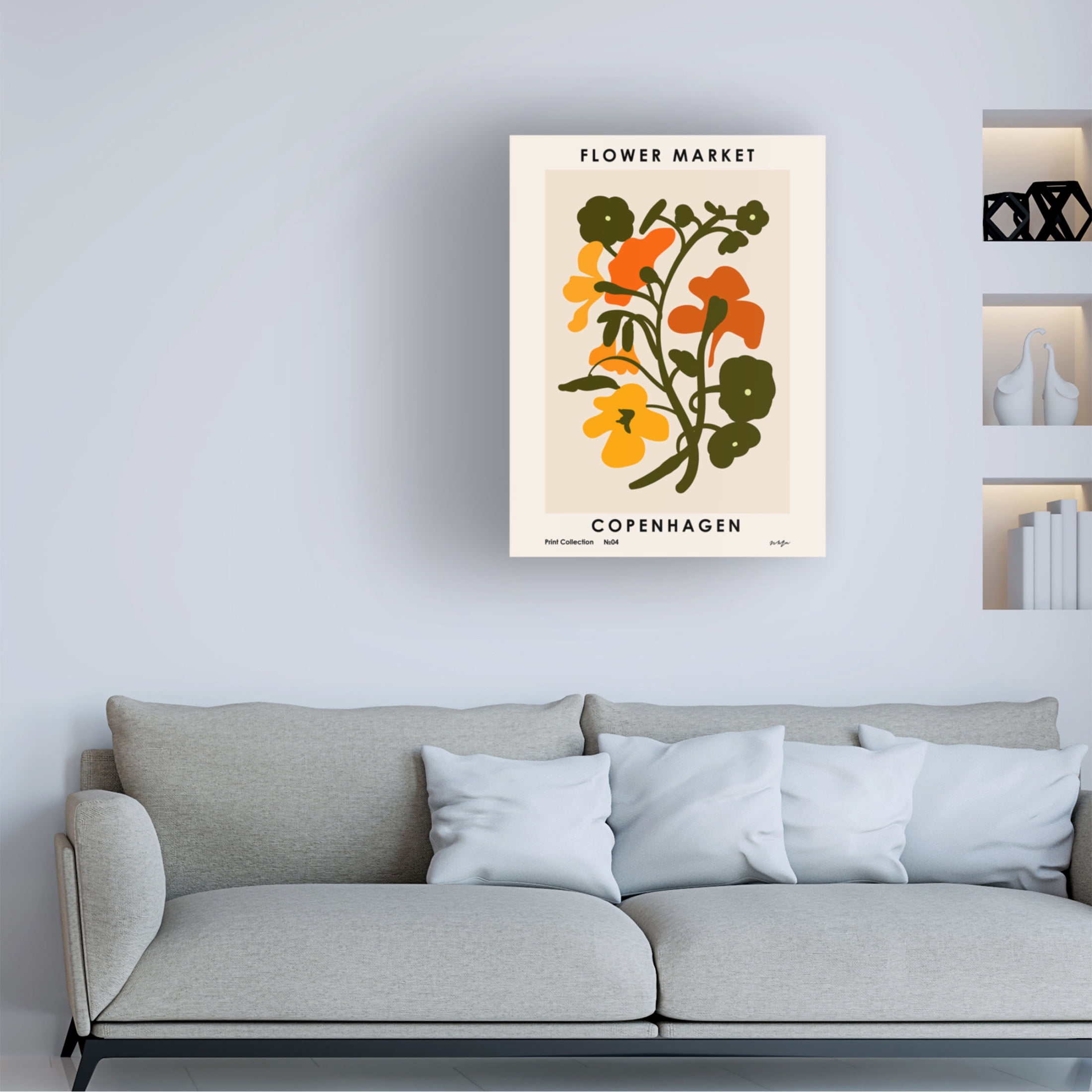 Trademark Fine Art NKTN  Flower Market. Copenhagen Canvas Wall Art