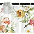 thumbnail image 5 of 72x84 Inch Vintage Floral Shower Curtain Watercolor Flowers Blossom Green Leaves Shower Curtains for Bathroom Wildflowers Botanical Bath Curtain Waterproof Polyester with Hooks, 5 of 6