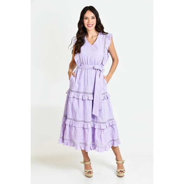Vestido con olanes Roman Fashion /Juvenil, 14478 (Lila) lila CH