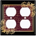 thumbnail image 3 of Metal Light Switch Plate Cover Victorian Floral Scripture Damask Frame Purple FRA082, 3 of 13