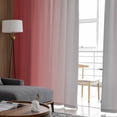 thumbnail image 4 of Red Grey Ombre Semi Sheer Curtains 84 Inch Length 2 Panels Set, Modern Gradient Abstract Art Sheer Kitchen Curtain Privacy Voile Window Curtain for Living Room Bedroom Rod Pocket Drapes, 4 of 7