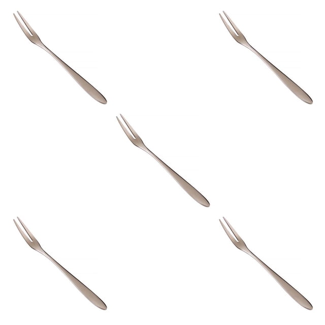ZheElen Stainless Steel Cocktail Dessert Fork Appetizer Snack Cake Fruit Kitchen Forks Silver 5Set