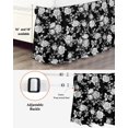 thumbnail image 3 of Vintage Pastoral Bed Skirt Black Flower Country Art Decoration Bed Skirts California King Size 18 Inch Drop, Wrap Around Dust Ruffle&nbsp;Bedskirt with Adjustable Elastic Belt for Queen Size Beds, 3 of 7
