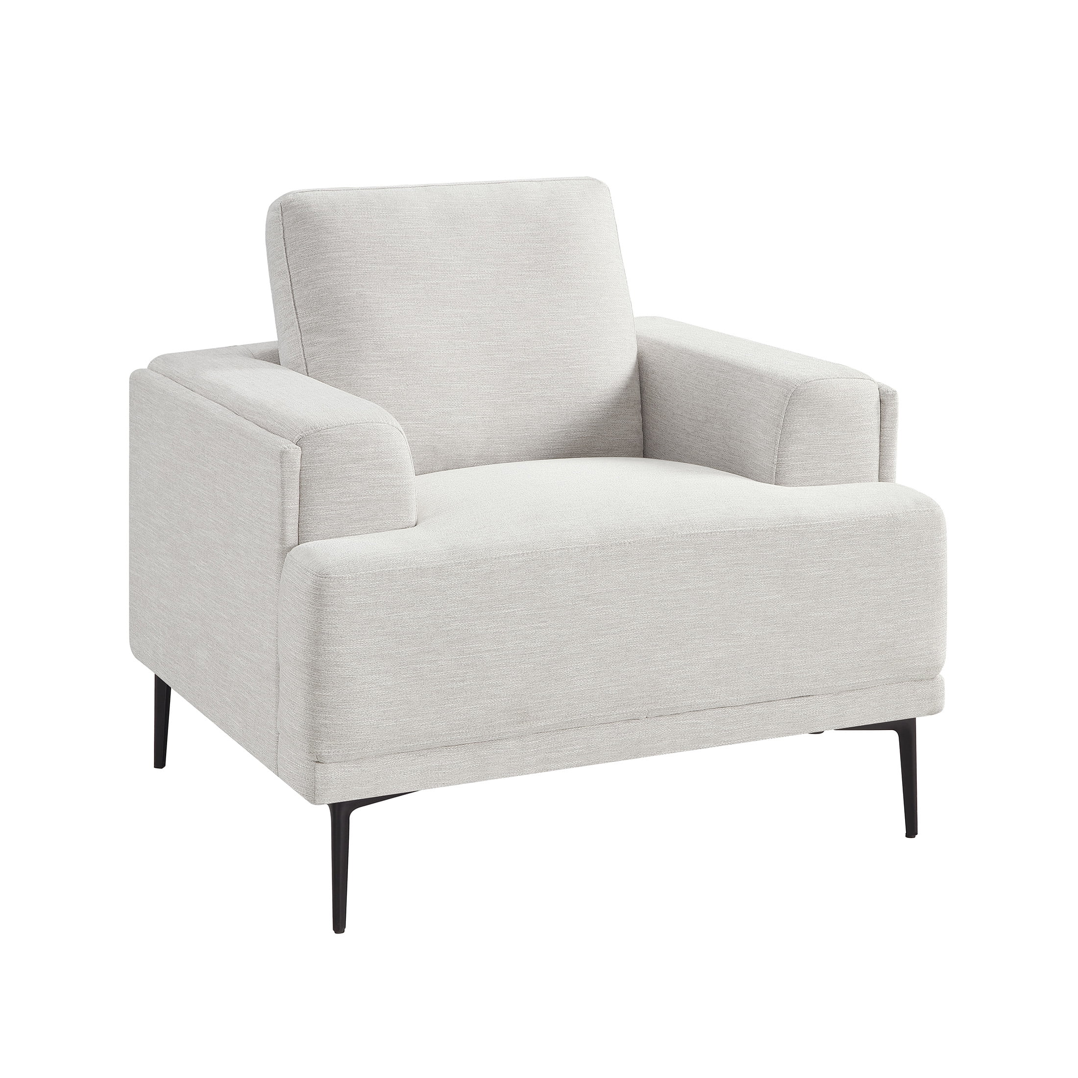 OakvillePark Bravelle Chenille Chair with Black Metal Legs, Taupe