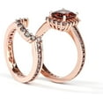 thumbnail image 2 of beryl_creation 3.00 Ct Emerald Cut Brown Diamond Engagement Wedding Thanksgiving Christmas Bridal Ring Set 14K Rose Gold Plated 925 Sterling Silver For Women's -9, 2 of 3