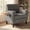 Dark Gray, variant on Harbweb Chenille Accent Chair with Foldable Side Table & Cup Holder, Gray