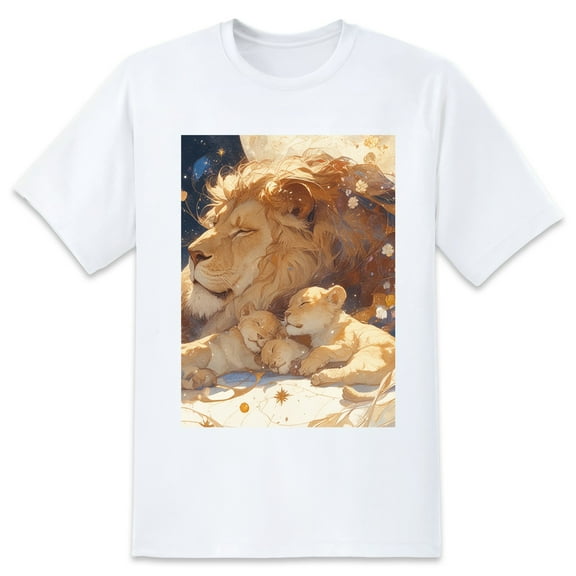 Basic Oversize Tees For WomenLion Loose Boyfriend Shirts Casual Blouse round neck