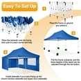 thumbnail image 3 of COBIZI 10x20 Pop up Canopy Tent with 4 Sidewalls, Waterproof Commercial Grade EZ Outdoor Gazebo with UV 50+ Protection, Instant Setup Event Shelter for Parties, Garden, and Camping, Blue, 3 of 7