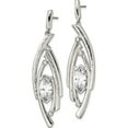 thumbnail image 4 of Stainless Steel Polished Textured Marquise Shape Cz Post Dangle Earrings Made In China sre790, 4 of 6