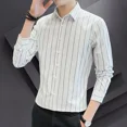 thumbnail image 2 of Camisa de hombre de negocios a rayas de manga larga Camisas masculinas Casual Algodón Tops originales Estilo coreano Nuevo en Slim Fit Regular Trendyol I, 2 of 4