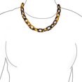 thumbnail image 3 of Bling Jewelry Womens Stylish Golden Brown Oval Chain Link Faux Tortoise Shell Necklace 18 Inch, 3 of 4