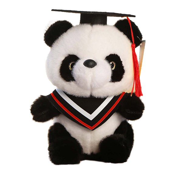 BJBSJSZ Graduation Panda Bear with Black Cap Graduation Gift, Stuffed Animal Plush Panda Bear Class of Decoration for Kindergarten Elementary High School College