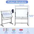 thumbnail image 5 of Rolling Dry Erase Board, 40 x 28 Inch Large Magnetic Mobile Standing Whiteboard, Height Adjustable Double Sided Easel Style White Board with Stand for Office, Classroom & Home, 5 of 7