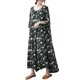 thumbnail image 1 of Vestido, Vestido suelto de mujer con bolsillos Vestido de playa de vacaciones informal de media mang Abanopi Dientes de león negros, 1 of 7