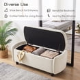 thumbnail image 5 of Furniliving 46.5" Chenille Storage Bench, Button-Tufted Upholstered Ottoman with Hidden Storage, End of Bed Bench for Bedroom Entryway Living Room, Beige, 5 of 13