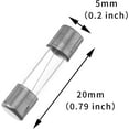 thumbnail image 2 of 20pcs F5AL Christmas Light Fuses 5A 125V/5Amp 125Volt 5X 20mm/0.19 x 0.78 inch Glass Fuses Replacement for Outdoor C9 String Xmas Lights Fan., 2 of 5