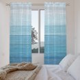 thumbnail image 2 of Blue Grey Summer Kitchen Curtain for Berdoom Living Room Cafe 72 Inch Length, Farmhouse Beach Blue Wooden Tiers Curtains Light Filtering Drapes Rod Pocket Window Treatment 2 Panels 52"Wx72"L, 2 of 9