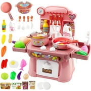 Play Kitchen Toys for ToddIers 2-4, Play Food Dinnerware Set for Children,Kitchen Sink with Running Water Toys for Girls Boys Birthday Christmas Gifts