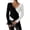 Beige, variant on Women's Color-Block V-Neck Knit Top, Long Sleeve Ribbed Sweater, Elegant Asymmetrical Contrast Wrap Shirt, Slim Fit Modern Pullover