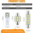 thumbnail image 2 of 24 Pieces Dome Light LED Car Interior Bulb Kit Set 194 T10 DE3175 578 31mm 42mm Bulbs Interior Replacement Lights for Car Map License Plate Door Side Marker Cornering Trunk Light - White, 2 of 8