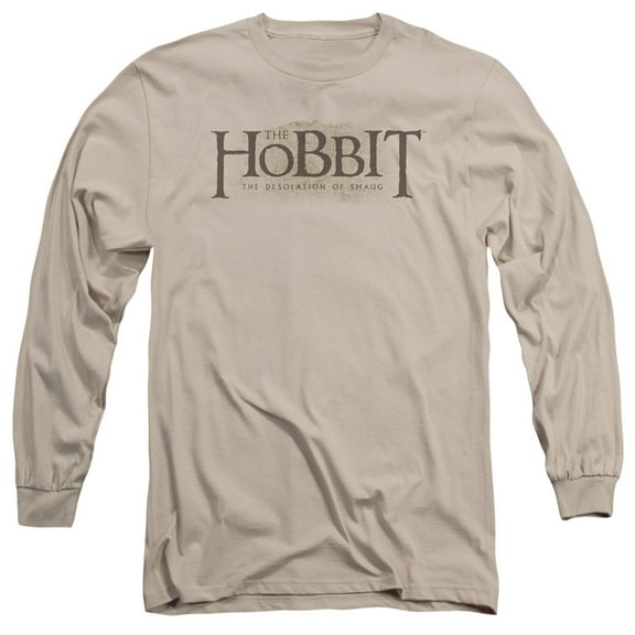 Hobbit Textured Logo Long Sleeve Adult 18/1 T-Shirt -Sand