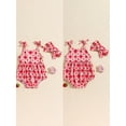 thumbnail image 3 of Aojekbee Baby Girl 2Pcs Summer Outfits Sleeveless Tie Strap Fruit/Floral Print Romper with Headband Set Newborn Clothes, 3 of 10