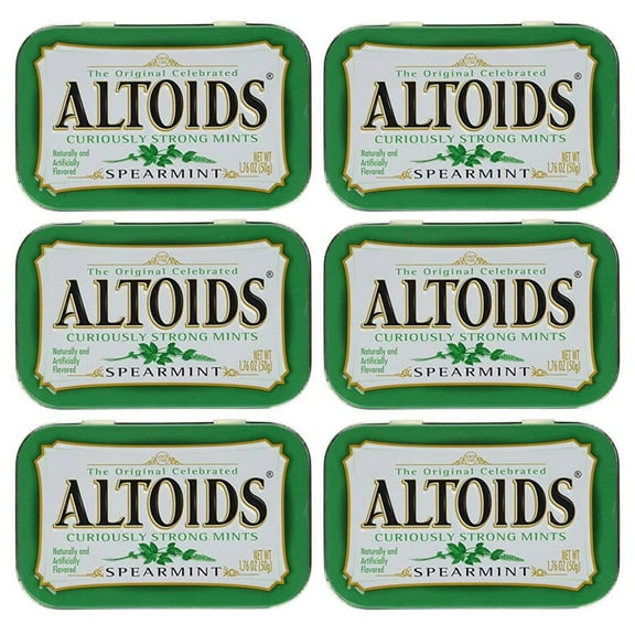 Altoids Spearmint Curiously Strong Mints, 1.76 oz. Tins (Pack of 6)
