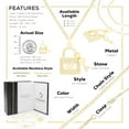 thumbnail image 2 of BEBERLINI Women Lock Pendant Necklace Set 14K Gold Filled Box Chain CZ Charm Jewelry 18", 2 of 7