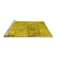 thumbnail image 2 of Ahgly Company Machine Washable Indoor Rectangle Patchwork Yellow Transitional Area Rugs, 3' x 5', 2 of 4