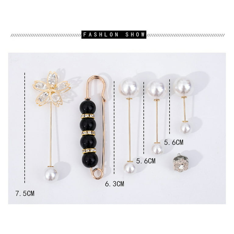 Elegant Pearl Brooch Pins Fashion Safety Pins Brooches Sweater