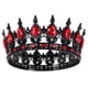 thumbnail image 2 of Coronas barrocas, corona de reina, tiara gótica, coronas de cristal, tiara de princesa, tiara vintage para mujeres y niñas, fiesta de disfraces de Halloween, graduación, negro y rojo, 2 of 5