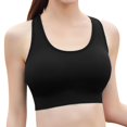thumbnail image 1 of Gibobby Sujetadores de mujer con cuerda a de golpes para correr Fitness ropa interior de tamaño Brasier deportivo para mujer(Negro,G), 1 of 5
