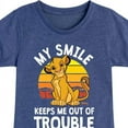 thumbnail image 3 of The Lion King - Simba - My Smile Keep Me Out of Trouble - Toddler & Youth Girls Short Sleeve Graphic T-Shirt, 3 of 5