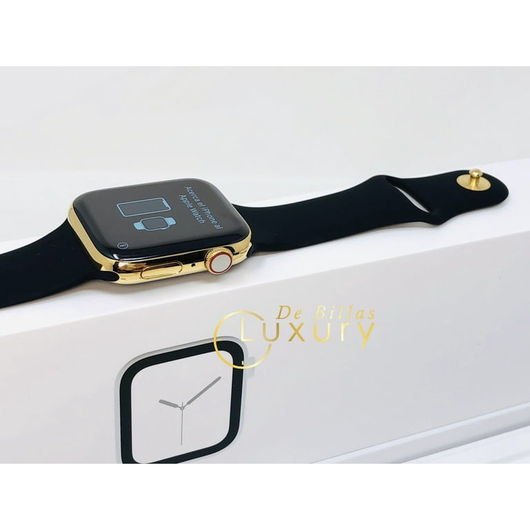 24K Gold Plated 44MM iWatch SERIES LTE+GPS With Black Sports