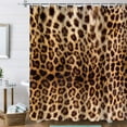 thumbnail image 3 of Onalasyc 4 Pcs Leopard Shower Curtain,Cheetah Print Bathroom Set Shower Curtain Sets with Rugs,Brown Animal Print Shower Curtain Bathroom Decor Sets,juego de baños de Set completo with 12 Pcs Hook, 3 of 4