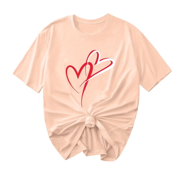 Camisetas de Manga Corta para Mujeres, Camiseta de Cuello Redondo Impresa de Moda, Primavera Y Verano Casual