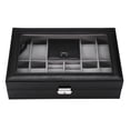 thumbnail image 1 of Caja organizadora multifuncional para guardar relojes, anillos y joyas, con 8 ranuras y 2 rejillas., 1 of 14