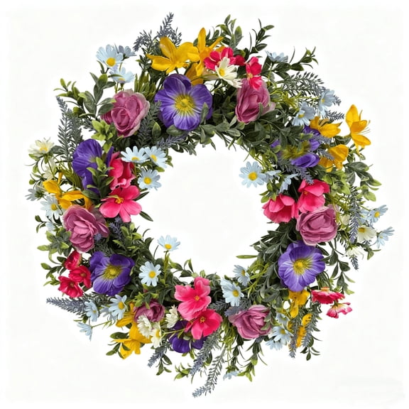 24" Wildflower Mix Wreath by Ashland  - Spring Floral for Crafting and Home Decor
