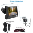 thumbnail image 6 of Moclever Car Recorder, FHD 1080P 4in Touch Screen Car DVR Dash Camera 3 Lens Vehicle Driving Recorder Seamless Loop Recording with 32.8ft Rear Camera Wire, Black, 6 of 15