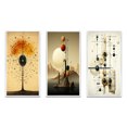 thumbnail image 2 of Designart "Retro Illustration Infinite Possibilities" Modern Geometric Framed Wall Art Set Of 3 - Yellow Abstract Frame Gallery Set For Office Decor, 2 of 6