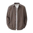 thumbnail image 4 of Fanshiluo Men's Plaid Button Down Collared Shirt, Long Sleeve Loose Fit Casual Top,L,Big and Tall Men, 4 of 5