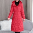 thumbnail image 2 of DAFPZW Womens Maxi Hooded Quilted Puffer Coat Winter Slim Full Zipper Warm Down Jacket Windproof Long Padded Outerwear, 2 of 9