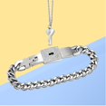 thumbnail image 3 of 2 Pcs Bracelets Tactiles Couples Bracelet Necelace Ensemble Bracelet de Lettrage Emboîtable Serrures Concentriques Bracelet Necelace, 3 of 3