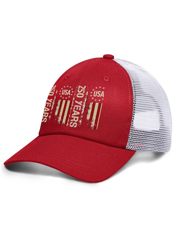 250 Anniversary USA 1776-2026 America Structured 6-Panel Baseball Cap Sun Protection